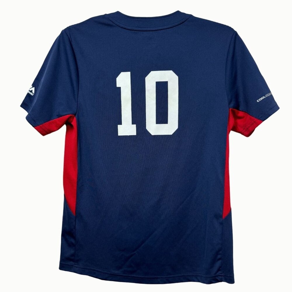 Majestic Cool Base Myrtle Beach Twins Baseball Jersey Youth Large Blue Red #10 - Picture 2 of 9